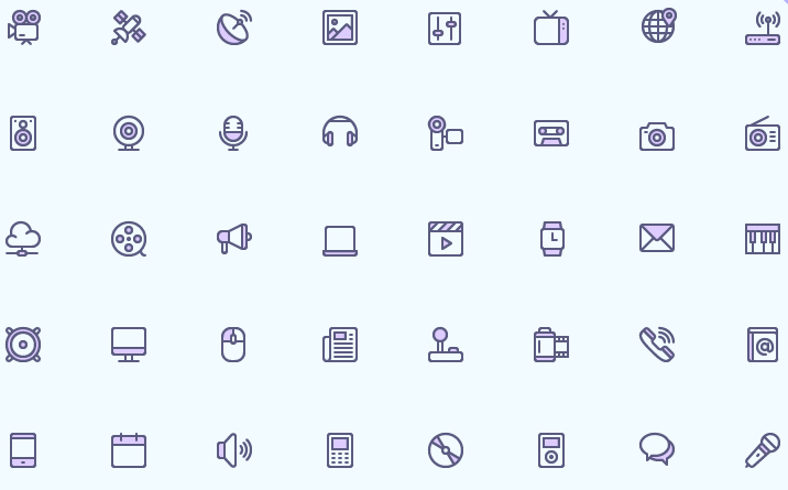 40 Media Icons (PNG, SVG, Vector)