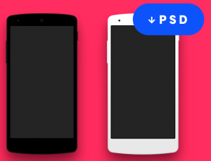 Flat Nexus Phone Mockups PSD