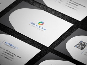 Grey Corporate Business Card Vector Template