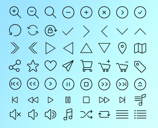 56 iOS Style Line Icons Vector