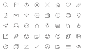 40 Pixel Perfect Line Icons Vector