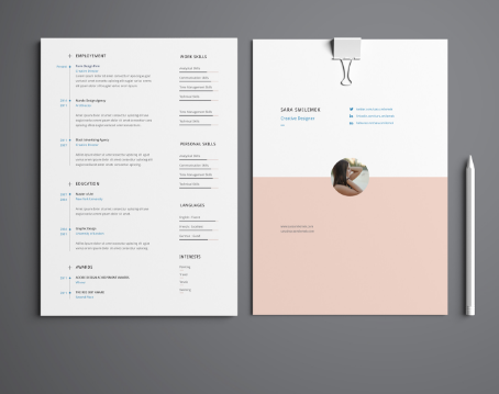 Minimal 4 Pages Resume Template