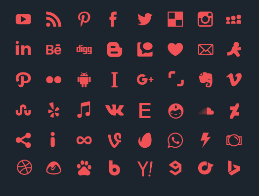 48 Color-filled Social Icons Vector