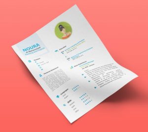 Flat Infographic Resume CV Template (AI+PSD)