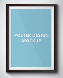 Minimal Clean Wall Poster & Frame Mockup PSD