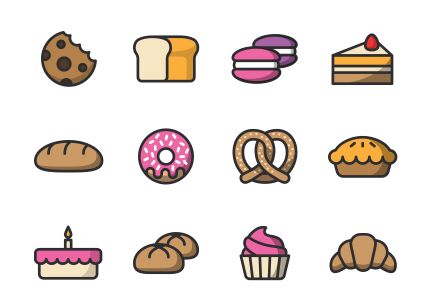 12 Bakery Vector Icons