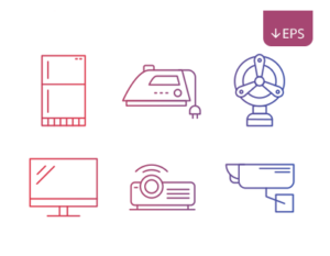 6 Home Appliances Vector Icons