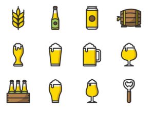 12-beer-icons-vector