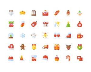 35-flat-colorful-christmas-icons-vector