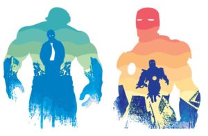 Watercolor Iron Man & Hulk Vector Illustration