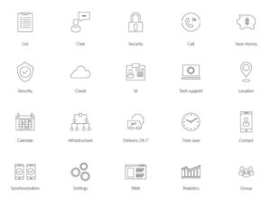 20 Vector Business Line Icons