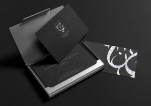 Dark Elegant Business Card PSD Mockup