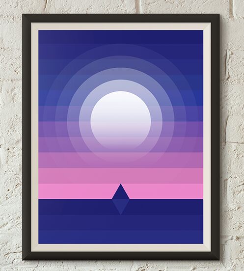 Wall Moonlight Poster Vector