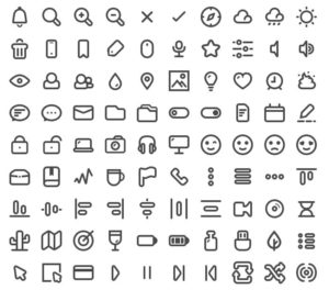 90 Simple Line Icons (Multiple Formats)