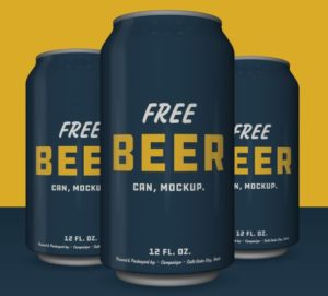 Minimal Beer Can Mockup PSD