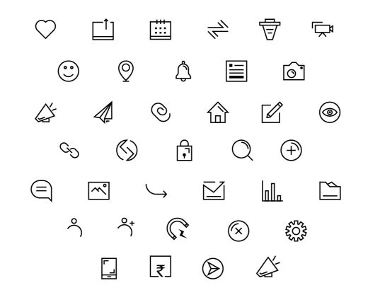 36 Web App Line Icons Vector