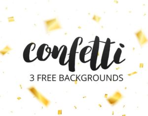 3 Confetti Vector Backgrounds