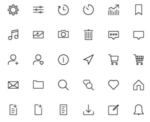 45 Thin Line UI Icons (AI+PSD+SVG)