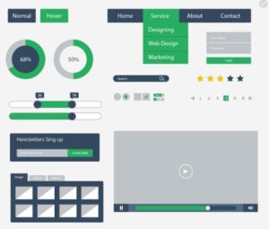 Minimal Flat UI Kit PSD