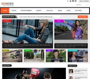 Newspaper Magazine Web Template PSD