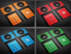 Modern Vertical Business Card Templates PSD (4 Colors)