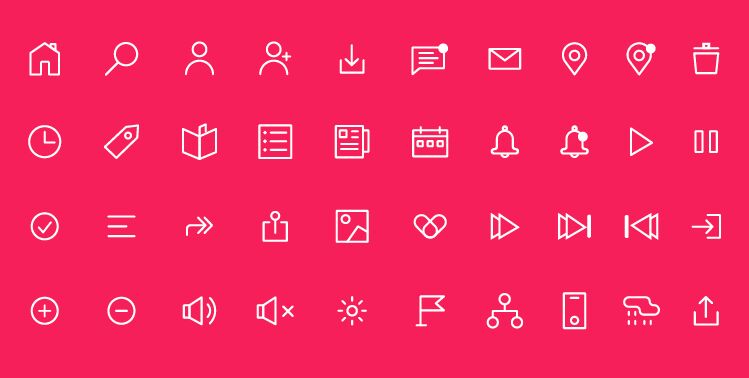 40+ Web App UI Icons Vector