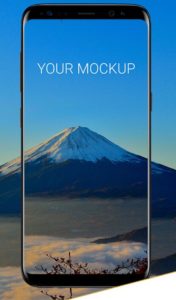 Standing Samsung Galaxy S8 PSD Mockup