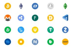 20 Cryptocoin Icons Vector