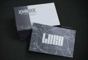 Grey Geometric Business Card PSD Template