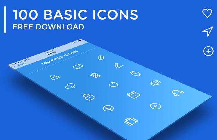 100 Web UI Icons (AI+PSD)