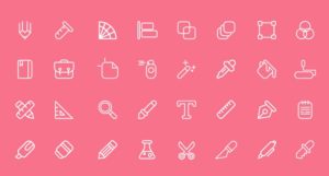 32 Graphic Design Line Icons Vector