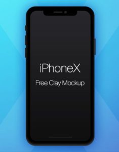 Dark iPhone X Clay Mockup PSD