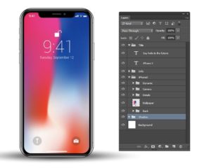 Fully Editable iPhone X Mockups (AI, EPS And PSD)