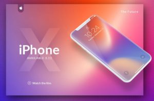 Floating iPhone X PSD