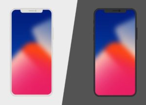 Flat Vector Shaped iPhone X Mockup (AI+PSD)