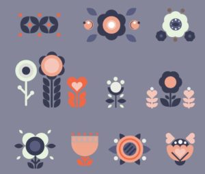 Geometric Flowers Vector