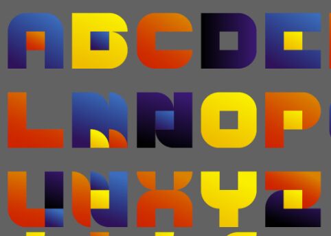 Colorful Geometric Font