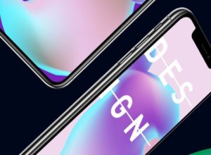 4 Floating iPhone X PSD Mockups