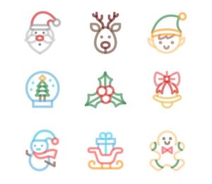 9 Handy Christmas Icons Vector