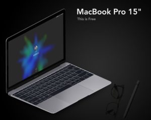 Photorealistic MacBook Pro 15 Mockup PSD