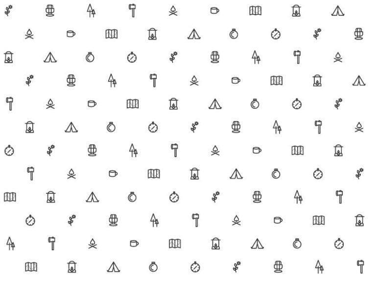 Minimal Camping Icons Vector