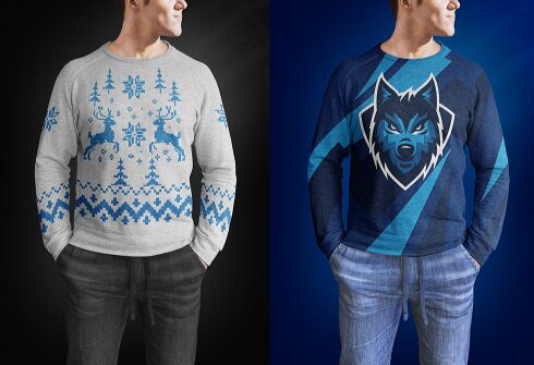 Mens Sweaters Mockup PSD