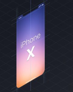 Perspective iPhone X Screen Template PSD