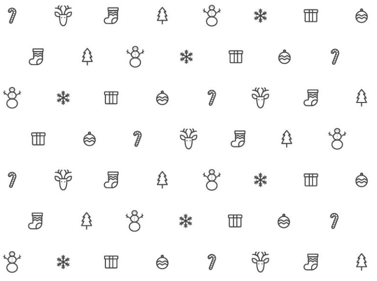 Christmas Icons Pattern Vector