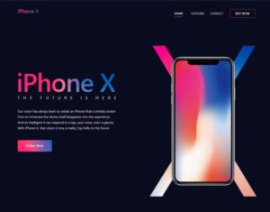 Fashion iPhone X Landing Page PSD Template