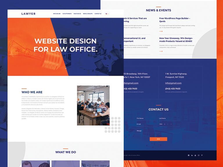 Lawyer Web Template PSD