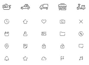 25 O2O Commerce Vector Icons