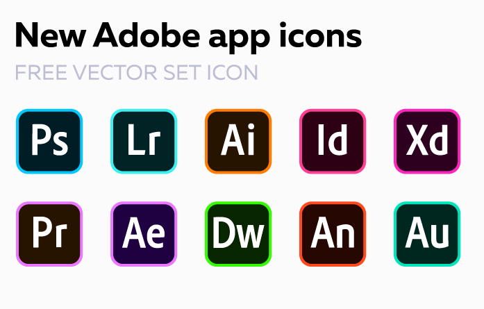Free 10 Brand New Adobe CC App Icons (SVG) - TitanUI