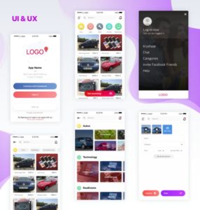 Clean Professional Mobile UI UX Design Sketch