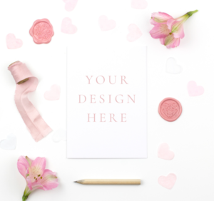 Minimal Valentine's Day Card PSD Mockup